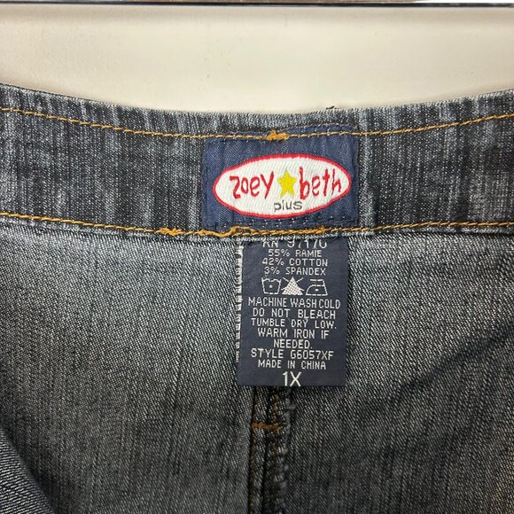 Y2K Vintage Denim Stretch Maxi Skirt Size 1X Western Women's - Picture 4 of 4